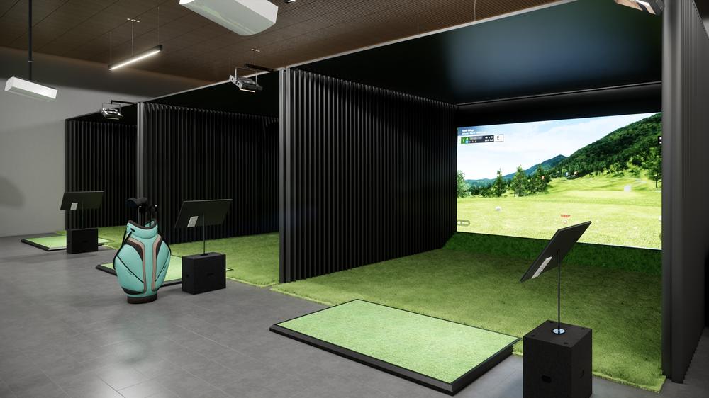 Multi bay commercial golf simulator lounge